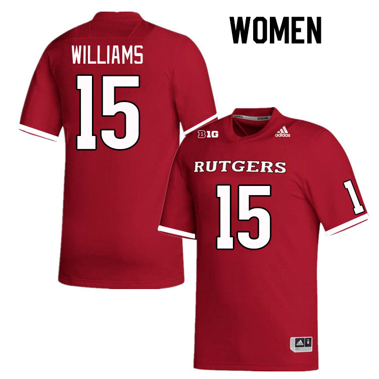 Women #15 Zilan Williams Rutgers Scarlet Knights College Football Jerseys Stitched Sale-Scarlet